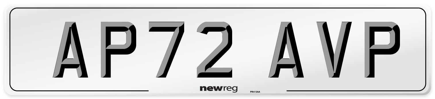 AP72 AVP Number Plate from New Reg